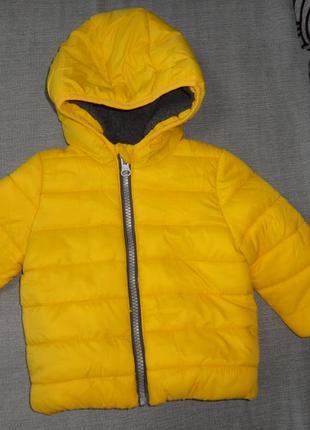 F&f тёплая жёлтая демисезонная куртка на мальчика девочку 3-6 мес 62-68см