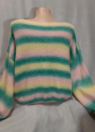 Вязанный теплый женский свитер, джемпер, кофта оверсайз kilky paris4 фото