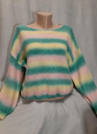 Вязанный теплый женский свитер, джемпер, кофта оверсайз kilky paris2 фото
