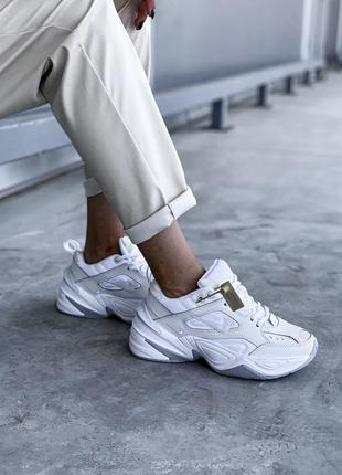 Шкіряні кросівки nike m2k monarch tekno white5 фото