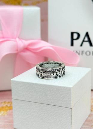 Серебряная кольца с логотипом пандора1 фото