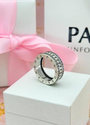 Серебряная кольца с логотипом пандора3 фото