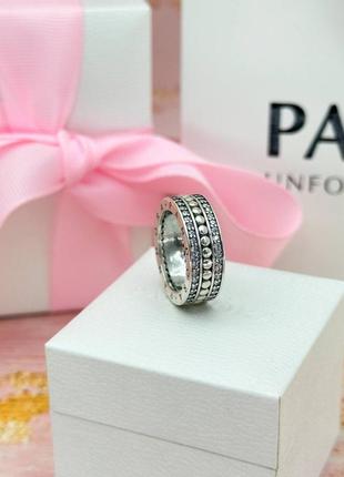Серебряная кольца с логотипом пандора2 фото