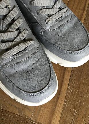 Серые кроссовки кеды кожаные экокожа