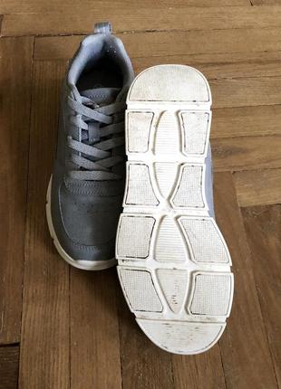 Серые кроссовки кеды кожаные экокожа