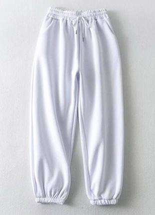 🎨5! шикарные теплые на флисе джоггеры женские белые белоснежные белоснежные жеэнские спортивные штаны спортивные брюки теплые тёплые флис фличе флис1 фото