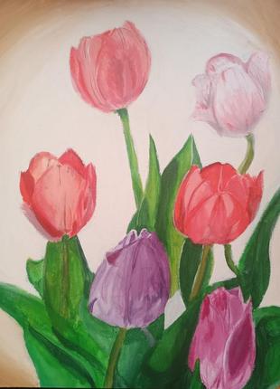 Картина "весняні тюльпани"
