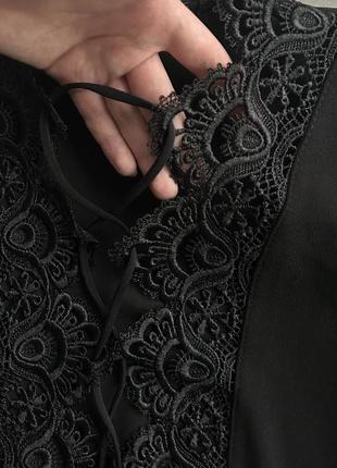 Красивый черный боди с шнуровкой от prettylittlething новый бодик (бирка)7 фото