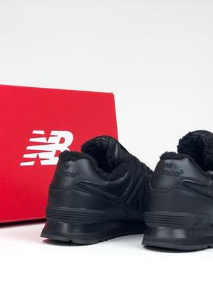 Зимові кросівки new balance 574 winter утепленні відмінна якість black / хороші зимові кросівки new balance 574 leather wntr7 фото