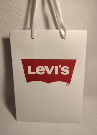 Фирменный пакет под сумку обуви или кошелек белый подарочный в стиле levi's levis левис