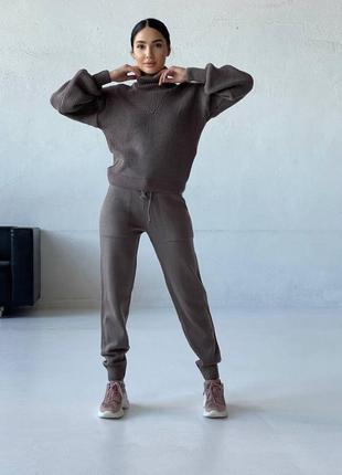 Вʼязаний костюм машина вʼязка светр +штани якісна італійська 🇮🇹пряжа, бавовна3 фото
