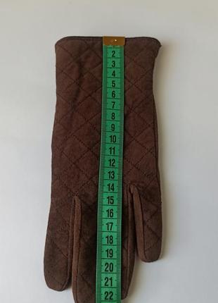 Симпатичные стеганые замшевые женские перчатки m&s9 фото