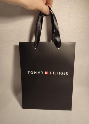 Фірмовий пакет універсальний під сумку взуття або гаманець чорний подарунковий в стилі tommy hilfiger томмі хілфігер1 фото