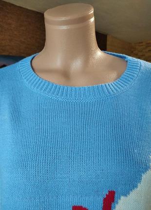Блакитный акриловый пуловер от shein7 фото