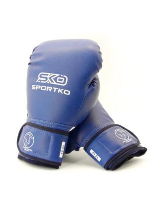 Рукавички боксерські 12 oz sportko колір синій2 фото
