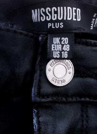Стречевая юбка деним имитация под кожу  missguided 20 uk