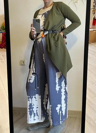 Широкий комбинезон кимоно - кюлоты комбинезон с карманами палаццо2 фото