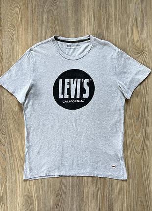 Мужская оригинальная хлопковая футболка с принтом levis