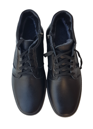 Ботинок мужской кожаный со шнурком на утолщенной подошве5 фото