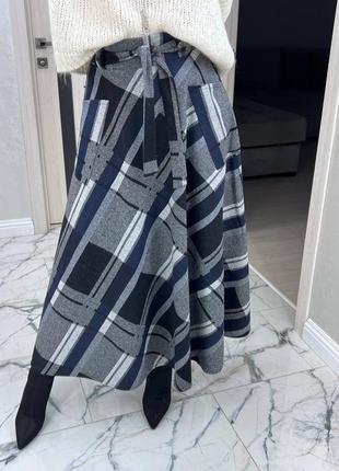 Стильная и элегантная юбка «эмми» из классического утепленного трикотажа с добавлением шерсти в длине макси4 фото