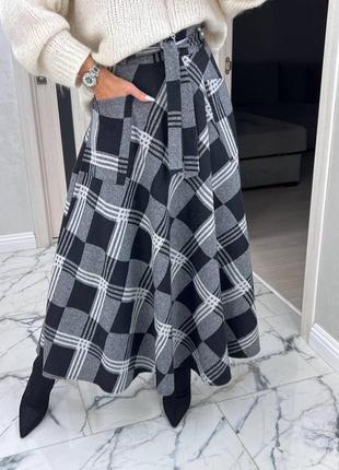 Стильная и элегантная юбка «эмми» из классического утепленного трикотажа с добавлением шерсти в длине макси9 фото