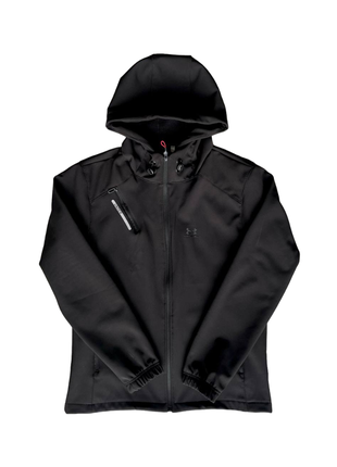 Мужская ветровка плащевка under armour black fleece.