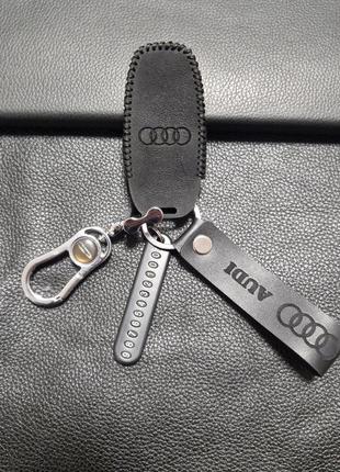 Чехол на ключ ауди , кожаный чехол на ключ audi2 фото