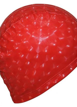 Шапочка для плавания 3d универсальная красная pm-3d-red1 фото
