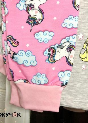 Пижама теплая для девочки футер с начесом4 фото