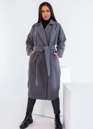 Тренч кашемировое кашемир пальто длинное оверсайз демисезон прямое на запах воротник объемное под пояс на подкладке зима