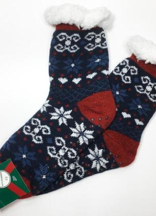 Хутряні домашні шкарпетки з гальмами капці чобітки р.35/38 c&a німеччина
