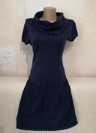 Сукня шерсть+віскоза глибокого синього кольору