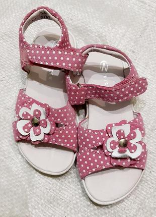 Рожеві босоніжки, сандалі для дівчинки richter-австрія, натуральна шкіра розмір 25
