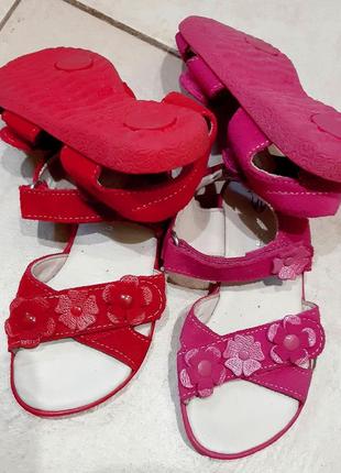 Рожеві босоніжки, сандалі для дівчинки richter-австрія, натуральна шкіра розмір 253 фото