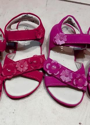 Рожеві босоніжки, сандалі для дівчинки richter-австрія, натуральна шкіра розмір 254 фото