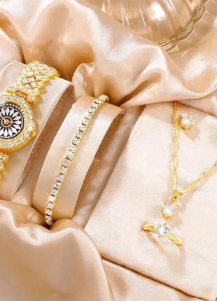 Комплект жіночий годинник, браслет і комплект прикрас