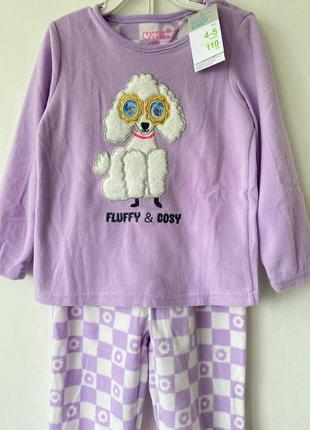 Флісова піжама на дівчинку primark, розміри 3-4 і 4-5