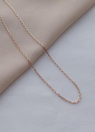 Золотая цепочка на шею с анкерным плетением тонкая 45 см5 фото