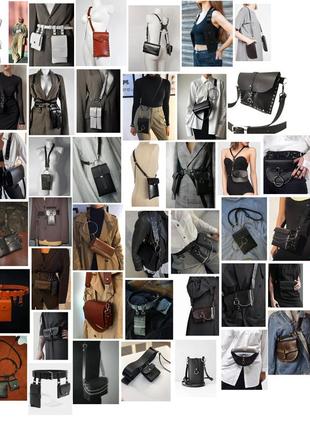 Мінімалістична шкіряна сумка від українського бренду , структурована крос боді сумка8 фото
