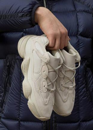 Зимние мужские кроссовки adidas yeezy boost 500 beige (термо) 40-41-42-43-44-453 фото