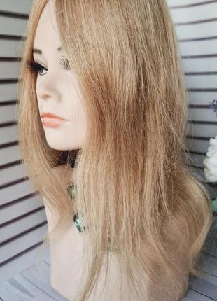 Накладка топпер макушка шиньон полупарик 100% натуральный волос