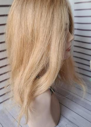 Накладка топпер макушка шиньон полупарик 100% натуральный волос