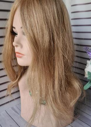 Накладка топпер макушка шиньон полупарик 100% натуральный волос