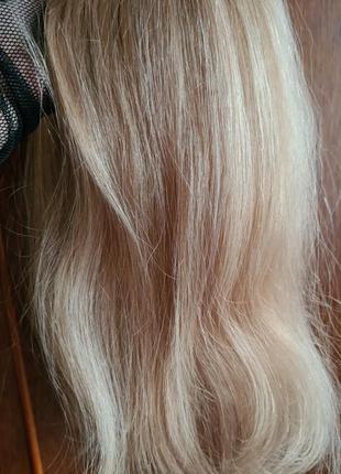 Накладка топпер макушка шиньон полупарик 100% натуральный волос8 фото