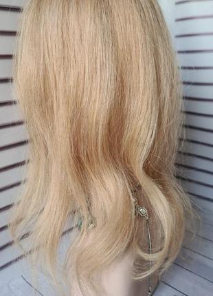 Накладка топпер макушка шиньон полупарик 100% натуральный волос