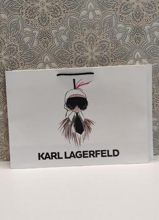 Фирменный пакет под сумку обуви или кошелек белый подарочный в стиле karl lagerfeld карл лагерфельд