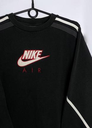 Вінтажний світшот nike air swoosh чорний найк свуш кофта толстовка оверсайз