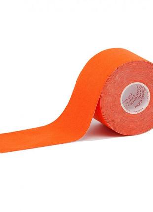 Кинезио тейп ivn в рулоне 5см х 5м (kinesio tape) эластичный пластырь оранжевый2 фото