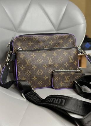 Сумка чоловіча louis vuitton trio messenger monogram s058-1