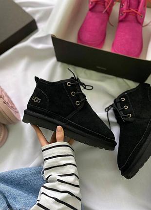 Ugg neumel black ❤️36рр-45рр❤️угги черные женские, мужские угги черные, угги мерцающее замшевое